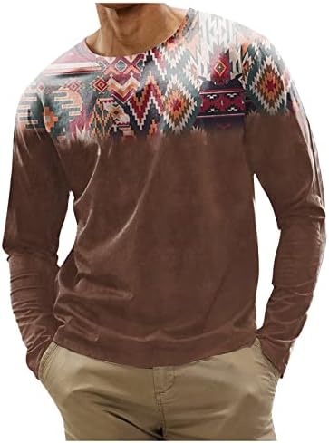 Dudubaby Plus Size Shirts Muška Moda Casual Stripe štampani dugi rukavi o-izrez majice Tops