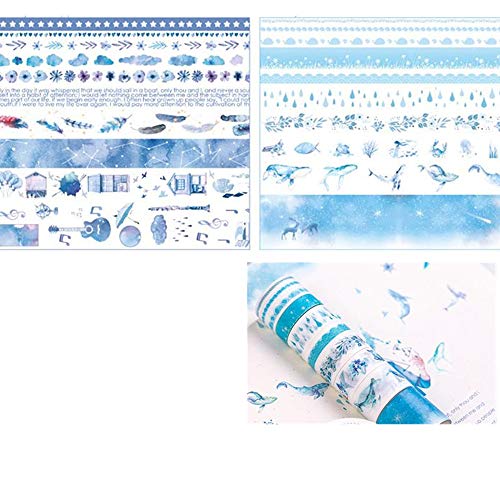 Koolemon 100rolls / Set Retro Washi vrpce papir maskiranje papira za umjetnost, DIY zanalitet, dnevnici,