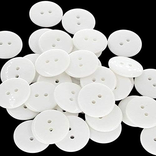 100 kom - 25 mm bijeli gumbi, 1 inčni okrugli gumbi, gumbi za smole 1 , plastični tasteri, 2 rupe,