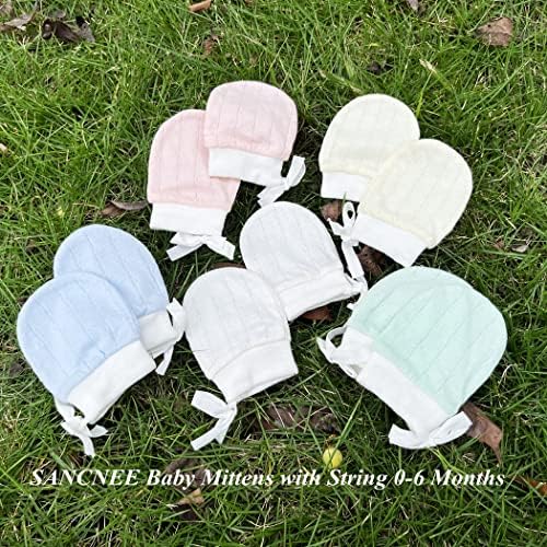 Sancnee Baby rukavice s nizom 0-6 mjeseci, novorođenčad bez rukava za ogrebotine Girl Newborn, 4 pari