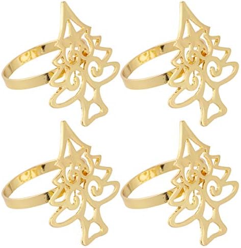 Aboofan Fall Decor 4pcs Božićni nosači salveta Xmas Tree Sapkin Prstenje serviette prstenovi za Xmas Holiday Party isporučuje dekor za trpeznjak Zlatni vijenac Dekor