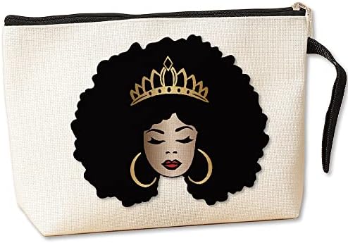 Jztco crna ženska darova afričke američke šminke za šminku za crnu djevojku afričke američke poklone za crne žene prijatelji sestre mama tetka, crna kraljica boss dama torba poklon