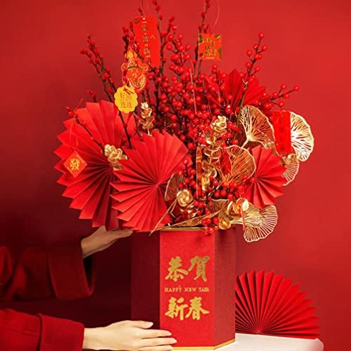 Soimiss 6pcs kineski sklopivi ventilatori ručno izrađeni zanat Novogodišnji navijač vijesti Garland Dekorativni papir Ventilator za rođendanski vjenčanje