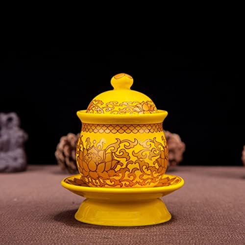 Obožavanje za žuti čaj poklopac kalež budisti tradicionalni tibetanski uzorak Home Zen razmazivanje budističkog