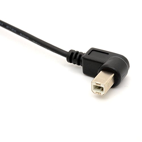 Bshtu Produžni kabl za štampač USB 2.0 b Adapter muški na ženski priključci 90 stepeni utičnica pod pravim uglom skener kabl sa vijčanim panelom 0.5 m