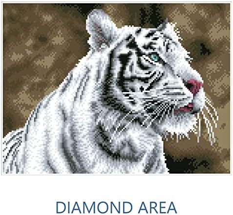 Diamond Dotz DQ8-007 TIGER Blanc kvadrati 12 x 16 inčni dijamantski slikarstvo slika s dijamantima blistavo slikanje za djecu i odrasle šarene