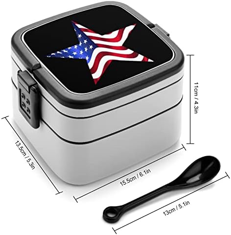USA zastava Stars Patriot Pride Ispiši sve u jednoj bento kutiji za ručak sa kašikom za školu / rad / piknik