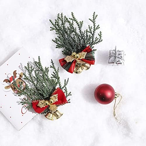 Božićna zvona za ukras Božićni luk sa zlatnim zvonima Mini Bowknot Ornament Craft Prisutni poklon Božićno drvce Viseća ukras 3.3x2.1 Bjelo božićne zvone (boja: plairana, veličina: 20pcs