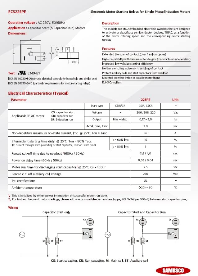 ESK100 izuzetna izdržljivost kompresora saver elektronski hard start komplet za Klima Uređaj ili kompresor