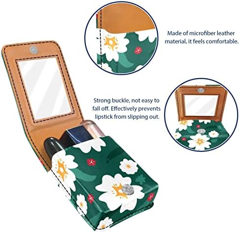 ORYUEKAN Mini torba za šminkanje sa ogledalom, torbica za kvačilo od umjetne kože futrola za ruževe,