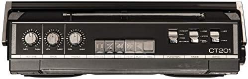 Crosley CT201A-BK Retro Bluetooth Boombox kasetofon sa AM/FM radiom i bas pojačanjem, Crni
