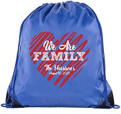 Porodično srce sa prilagođenim imenom i datumom-torbe za porodično okupljanje zabave