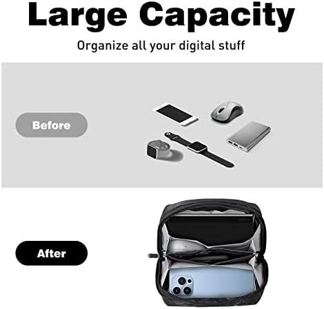 Crni mermerni elektronski Organizator, torba za skladištenje kablova vodootporna za putovanja kući, elektronska dodatna oprema za punjenje miš USB SD kartica Hard diskovi