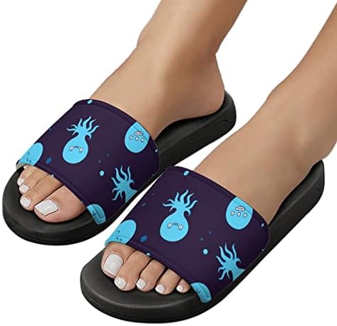 Smiješne plave hobotnice kućne sandale neklizajuće otvorene papuče za masažu tuš Banje