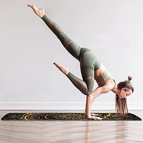 Debela neklizajuća Vježba & amp; fitnes 1/4 prostirka za jogu sa printom kornjača Mandala za Yoga Pilates & amp; Vježba fitnesa na podu