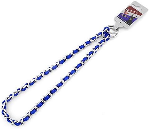 Smalllee_lucky_store 25 Chrome metalni lanac pletenica za veliki pas za veliki pas, srednji, plavi