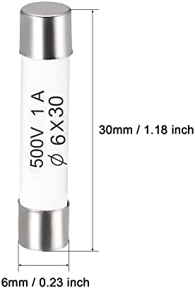 Uxcell keramički uložak 10a 500V 6x30mm Keramički osigurači Brza zamjena puhanja za lampicu za