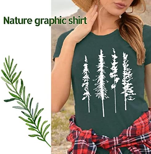 Smiješne grafičke žene Skinska majica za borovu borovu ljeto planinarenje kampiranje Atletski