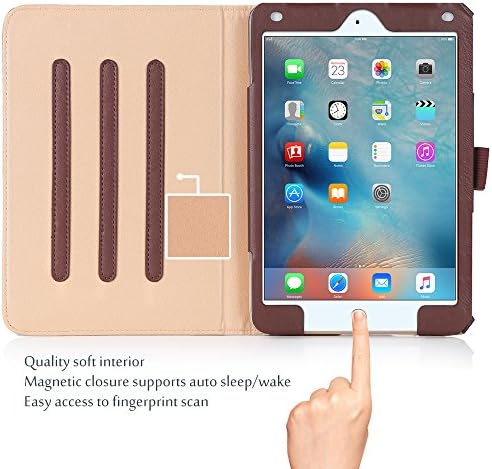 Procase iPad Mini 4 Slučaj - Kožni štand Folio poklopac kućišta za 2015 Apple iPad Mini 4, sa višestrukim uglovima za gledanje, Automatsko spavanje / buđenje, džep sa papirima