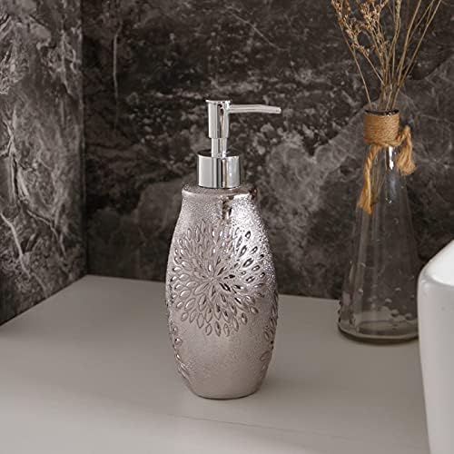 Huijie keramički sapun sa pumpom za kupaonicu kuhinja - 450ml nordijska srebrna losion za tekući losion,