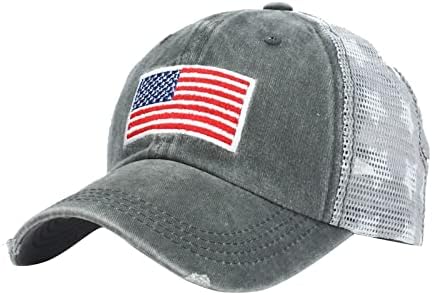 Bejzbol kape Muškarci Žene Američka zastava Vintage Oprane ravnica Sun Hat Podesivi mani profil Pamuk kamiondžija tata šešir
