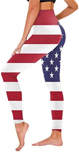 4. jula tajice za žene američka zastava Yoga trening helanke visokog struka Ultra meke rastezljive udobne atletske pantalone za teretanu