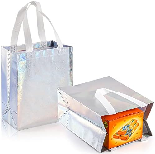 TOPZEA 40 pakovanje 10 x 8 inča sjajne torbe za višekratnu upotrebu, Netkana torba za kupovinu sa ručkom, torbe za djeveruše elegantna sklopiva poklon torba Goodie torba za mala preduzeća, vjenčanje, zabavu, rođendan