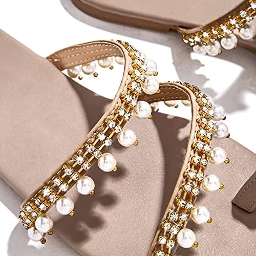 Ljetne papuče za žene 2022 Ležerne sandale Retro papuče modne kristalne ravne ženske ljetne cipele ženske ženske