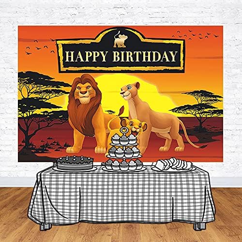 Lion King pozadina za rođendanske potrepštine Safari Sunset foto pozadine Lion King tema Baby Shower Banner