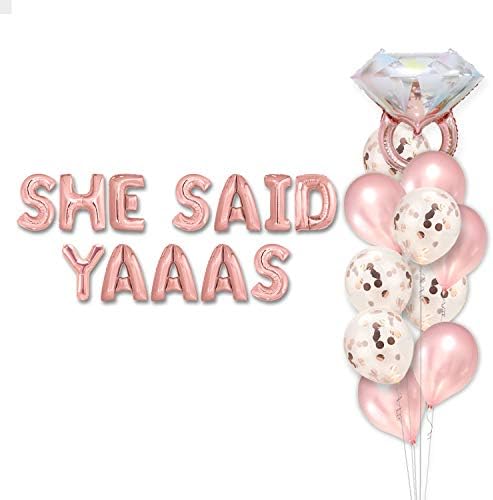 Rekla je Yaaas mini komplet 16 inčni mylar baloni za brisalne ukrase za tuširanje bachelorette