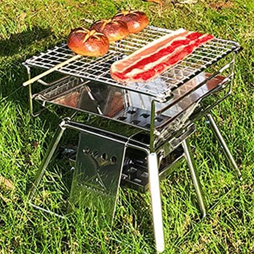 Roštilj Mini sklopivi prijenosni roštilj od nehrđajućeg čelika stalak za roštilj na otvorenom za potrepštine za kuhanje u kampu
