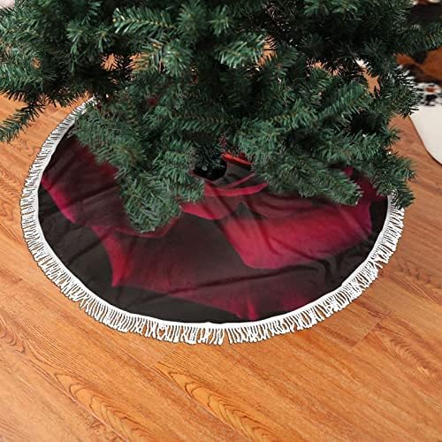 Suknja za božićnu drvvu Rose Clower, Xmas Tree Suknja Mat sa reselom za odmor za vjenčanje Dekor 48