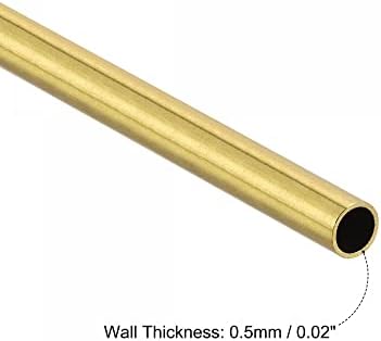 Uxcell Brass okrugla cijev 6mm od 0,5 mm debljina zida 100 mm Dužina cijevi cijevi 2 kom