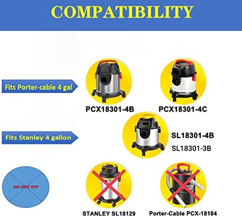 Pack 6 vakuumske torbe za porter-kabl i Stanley 4 galona 5 GAL SHOP VAC, zamjenski dijelovi AT25-1238 Pribor Kit 25-1238