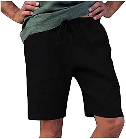 Beuu pamučne kratke hlače za muške, labave ležerne crtež Bermuda kratke hlače ljetna plaža elastična struka