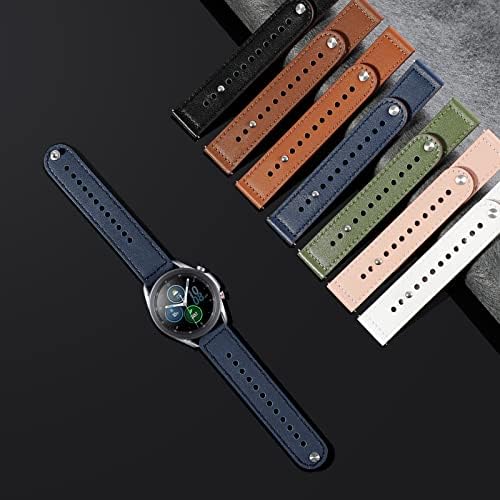 Almnvo 22mm Band za Samsung Galaxy Watch 46mm Band, Galaxy Watch 3 45mm, prijenosnik S3, originalna kožna zamjenska narukvica za muškarce Žene, Koža Podesivi remen za zamenu WTR 47mm