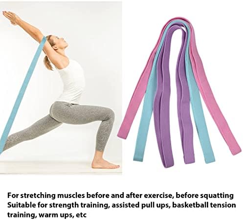 Jeanoko Yoga Stretch remen, siguran trening za trening višenamjenski 6,5ft 3 boje za push ups za čučnjeve