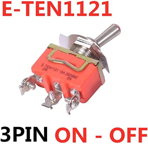 Liugou 1pcs mini 3-pin na 3 datoteku preklopni prekidač 15A 250V narančasta E-TEN1121