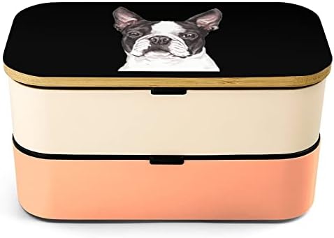 Slatki bostonski terijer pas Bento ručak kutija bez curenja Bento kutija za hranu sa 2 odjeljka