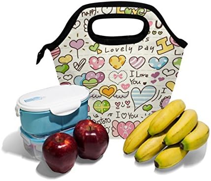 Vipsk torba za ručak za odrasle / muškarce/žene/djecu, slatka kutija za ručak I Love You Peach Heart, vodootporna