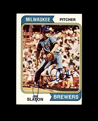 Jim Slaton potpisao je 1974. topps Milwaukee Brewers Autograph