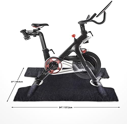 Rutima polja za vježbanje biciklom ručnik-protuklizni, super upijajući stroj koji se može prati - kompatibilan sa biciklom peleta - pribor za bicikle -, crna, siva