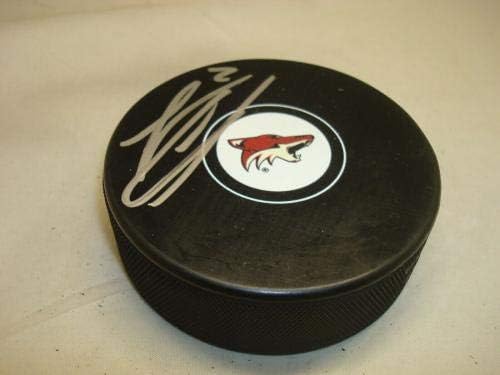 Nicklas Grossmann potpisao Arizona Coyotes Hockey Puck sa autogramom 1A-autogramom NHL Paks